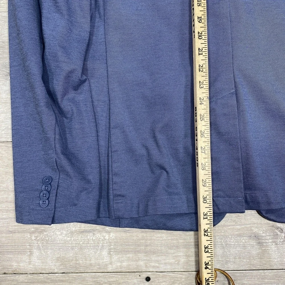 American Tall Blazer Mens 2XL Tall Blue Knit Unstructured Sport Coat Jacket Soft